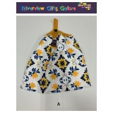 Crochet Top Hand Towel / Tea Towel - Yellow and Blue Mosaics A
